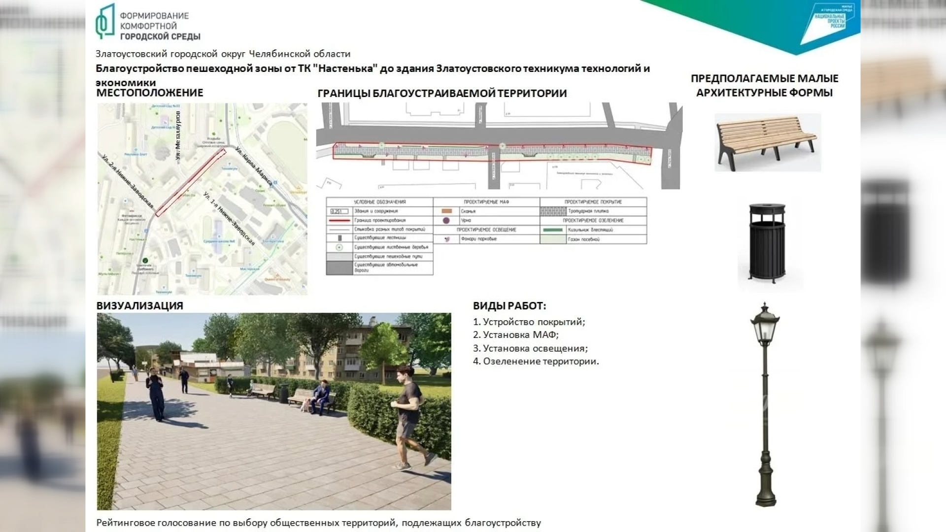 Семь территорий благоустроят в 2027 г. в Златоусте в рамках проекта «Формирование комфортной городской среды»